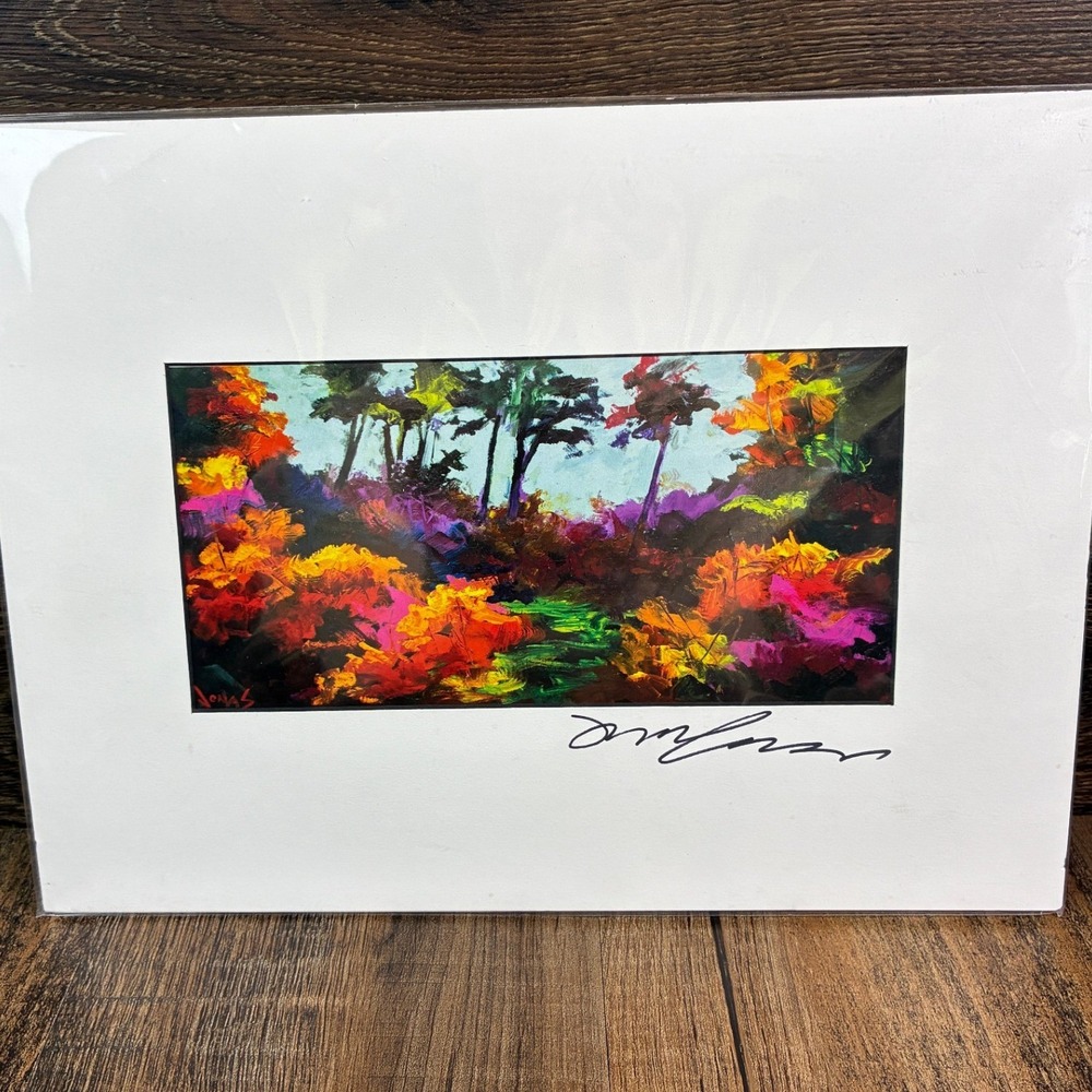 Jonas Gerard Signed Landscape Art Print Asheville NC Expressionist 12x9 Matted